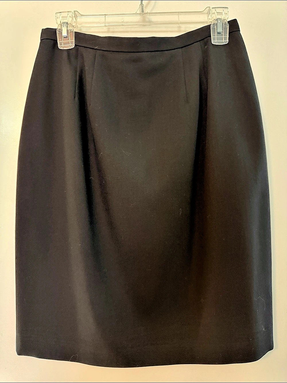 Anne Klein II Black Wool A-Line Skirt size P8